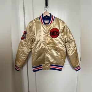 New York Knicks Mitchell & Ness Hardwood Classics golden bomber jacket size M